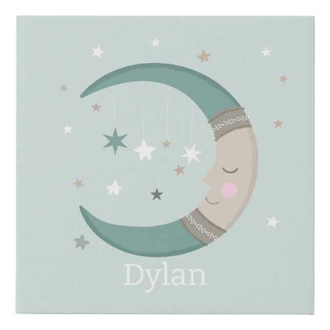 Sleepy Moon Faux Canvas Print (Front)