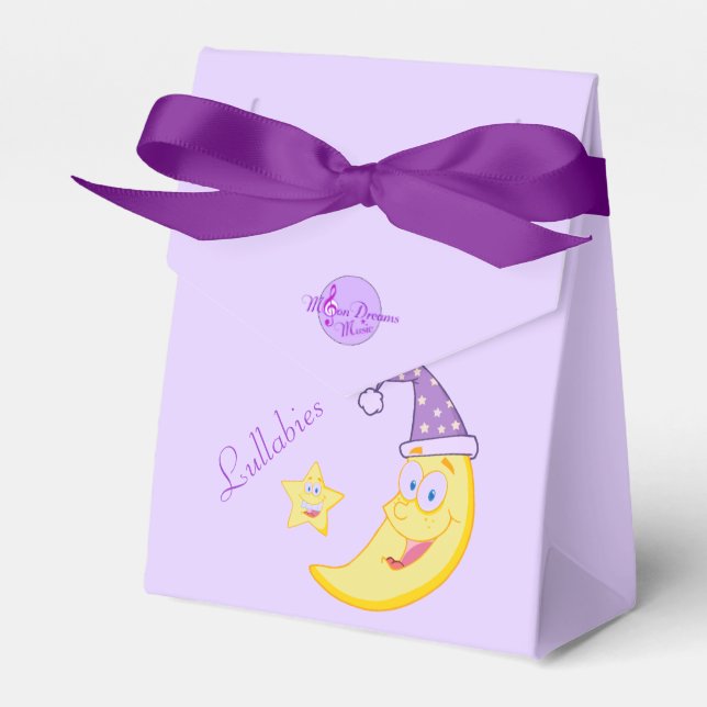 Sleepy Moon Lullabies Baby Favor Box (Front Side)