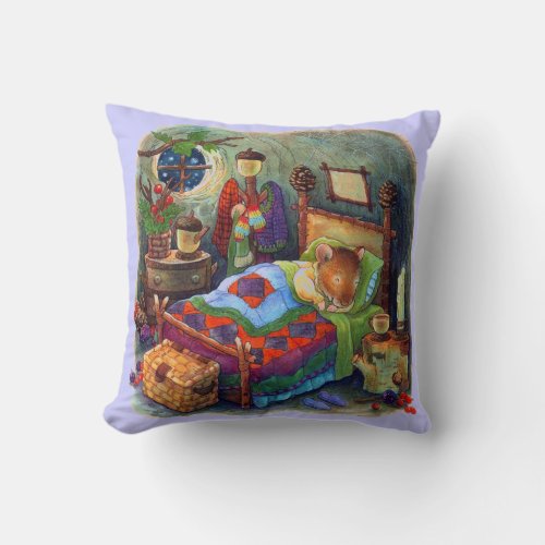 Sleepy Mouse Throw Pillow