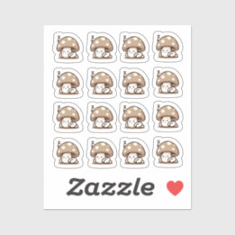 Sleepy mushroom Custom-Cut Vinyl Sticker