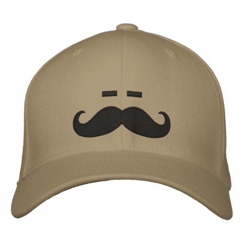 Sleepy Mustache Embroidered Baseball Hat