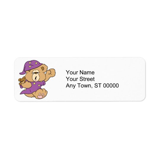 sleepy night night cute teddy bear design label
