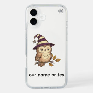 Sleepy Night Owl in Purple Witch Hat Halloween Col iPhone 16 Plus Case