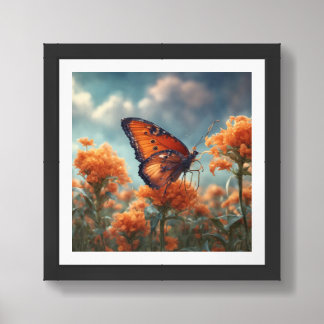 Sleepy Orange Butterfly Framed Photo Art