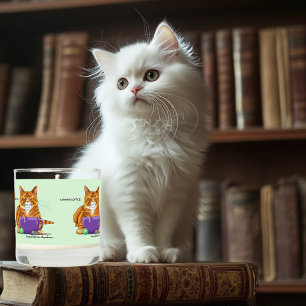 Sleepy Orange Ginger Cat Coffee Green Purple Scented Candle