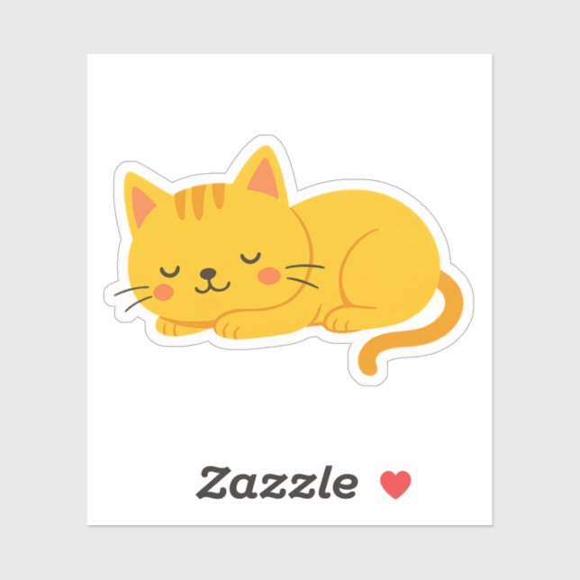 Sleepy Orange Tabby Cat Sticker (Sheet)