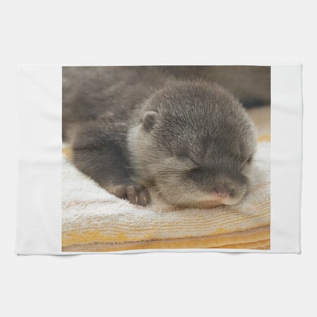 Sleepy Otter Towel (Horizontal)