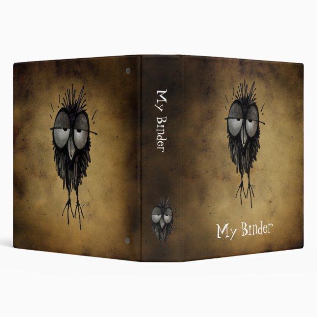 Sleepy Owl 3 Ring Binder (Background)