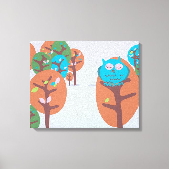 Sleepy Owl Canvas Print (Front)