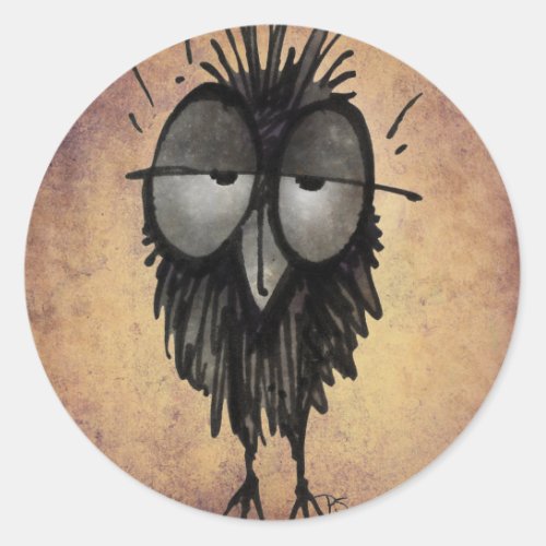 Sleepy Owl Classic Round Sticker