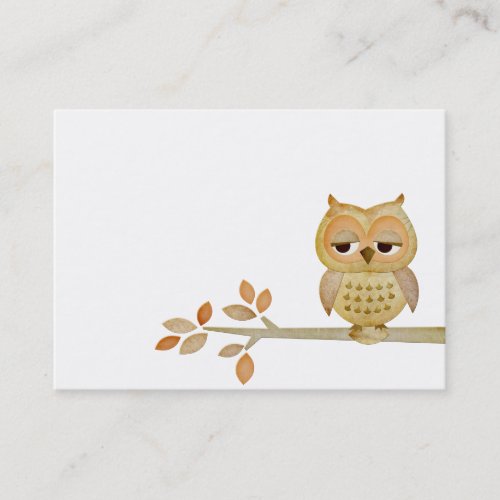 Sleepy Owl in Tree Business Card