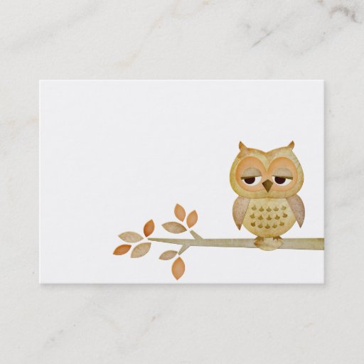 Customizable Sleepy Owl in Tree Business Card