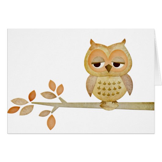Sleepy Owl in Tree Cards (Front Horizontal)