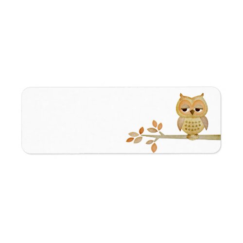 Sleepy Owl in Tree Label