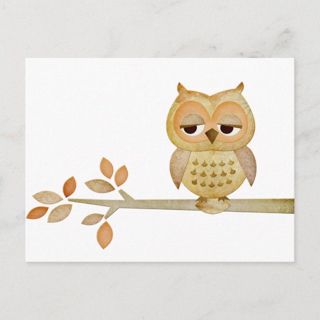 Sleepy Owl in Tree Postcard (Front)