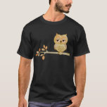 Sleepy Owl In Tree T-shirt at Zazzle
