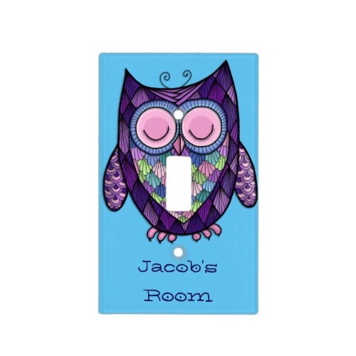 Sleepy Owl Light Switch Cover