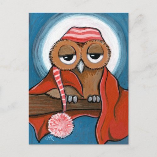 Sleepy Owl Postcard