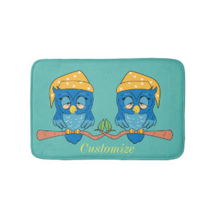 Sleepy Owl Thunder_Cove Bath Mat