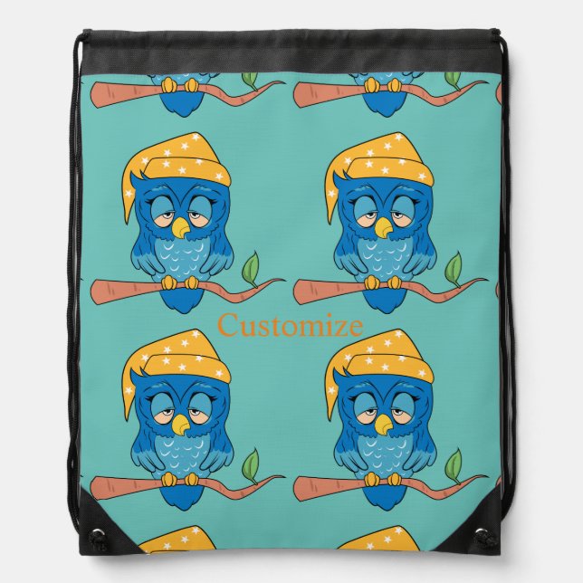 Sleepy Owl Thunder_Cove Classic Drawstring Bag (Front)