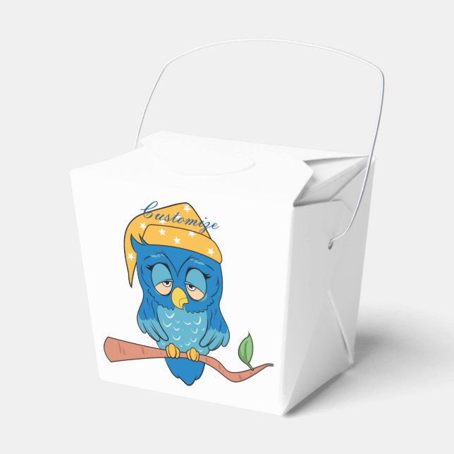 Sleepy Owl Thunder_Cove Favor Boxes (Front Side)