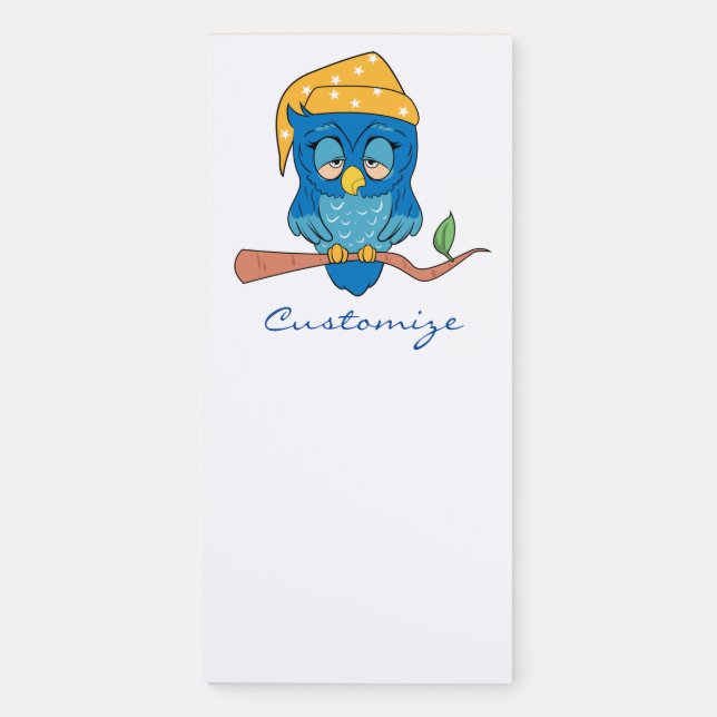 Sleepy Owl Thunder_Cove Magnetic Notepad (Front)