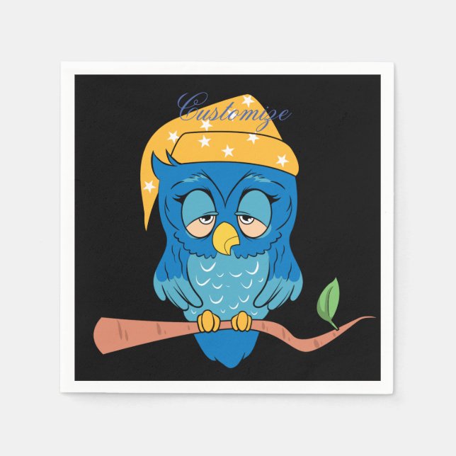 Sleepy Owl Thunder_Cove Napkins (Front)