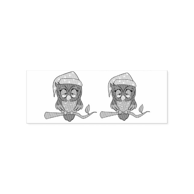 Sleepy Owl Thunder_Cove Rubber Stamp (Imprint)