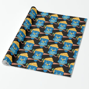 Sleepy Owl Thunder_Cove Wrapping Paper