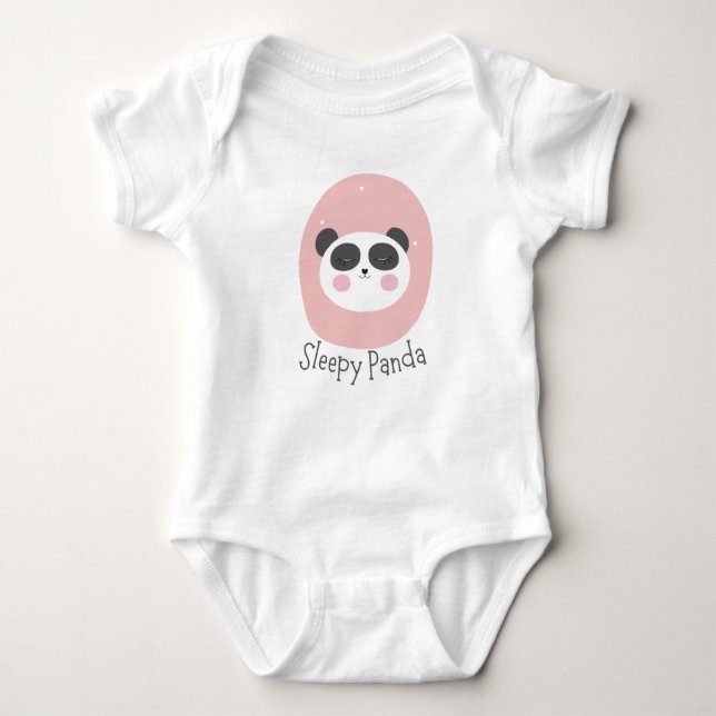 Sleepy panda baby bodysuit (Front)
