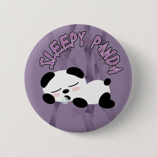 Sleepy Panda Pinback Button