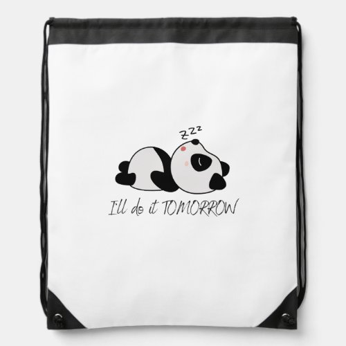 Sleepy Panda T_Shirt Baby Blanket Drawstring Bag