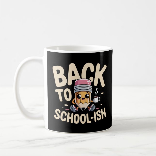 Sleepy Pencil Back to School-ish Funny Kawaii  Coffee Mug (Left)