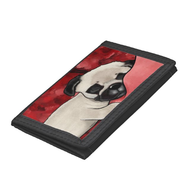 Sleepy Pug Puppy Trifold Wallet (Bottom)