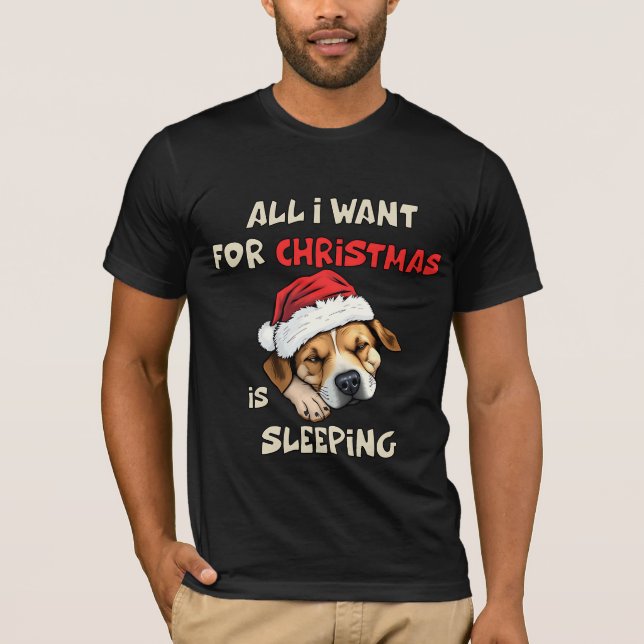 Sleepy Puppy Christmas mens tshirt design (Front)