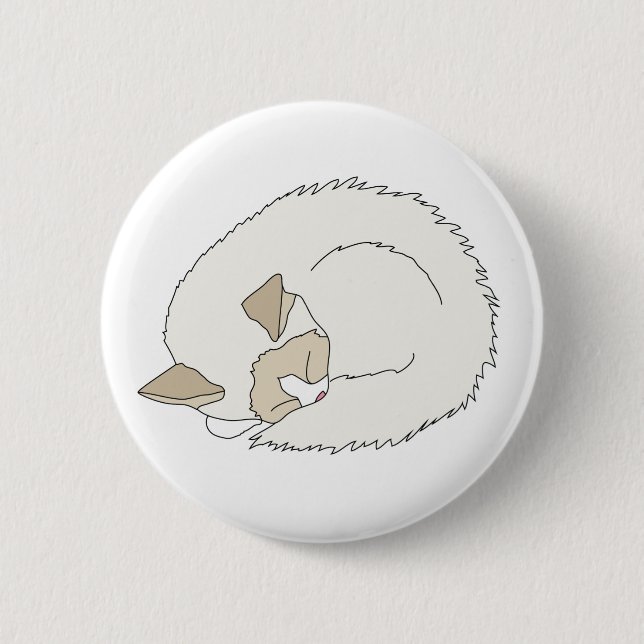 Sleepy Ragdoll Cat Button (Front)