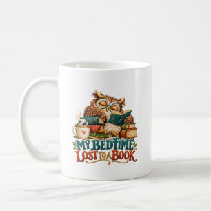 Sleepy Reading Owl – Book Lover Humor Coffee Mug