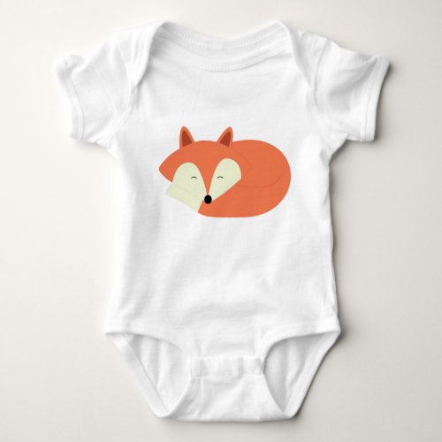 Sleepy Red Fox Baby Bodysuit