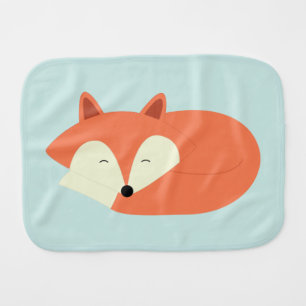 Sleepy Red Fox Baby Burp Cloth