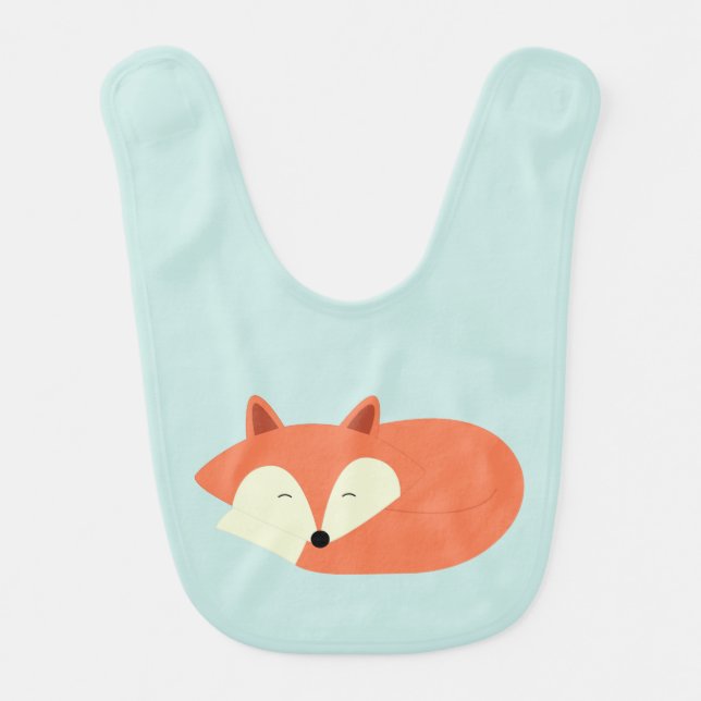 Sleepy Red Fox Bib (Front)