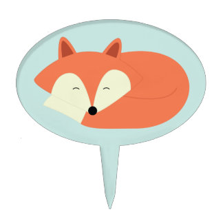 Sleepy Red Fox Cake Topper