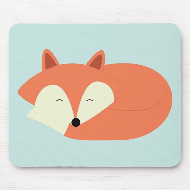 Sleepy Red Fox Mouse Pad (Front)