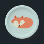 Sleepy Red Fox Paper Plates<br><div class="desc">Adorable vector illustration of a cute little fox taking a nap.</div>