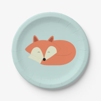 Sleepy Red Fox Paper Plates