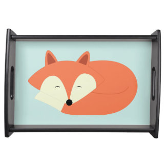 Sleepy Red Fox Serving Tray