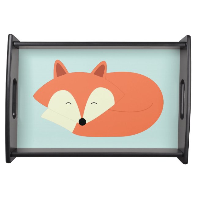 Sleepy Red Fox Serving Tray (Front)