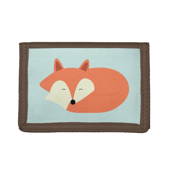 Sleepy Red Fox Tri-fold Wallet (Front)