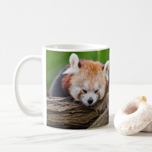 Sleepy red panda coffee mug