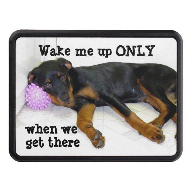 Sleepy Rottweiler Hitch Cover (Front)