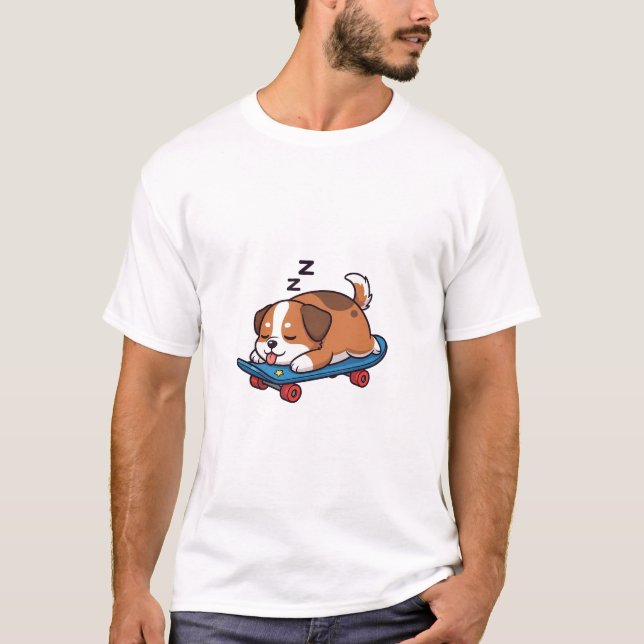 Sleepy Skate Pup T-Shirt (Front)